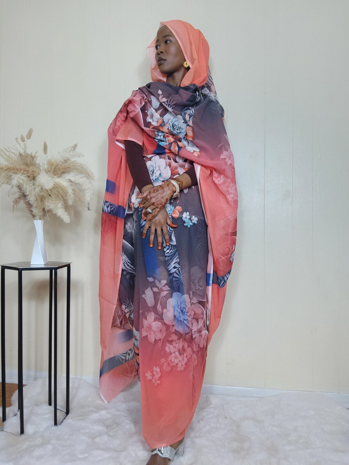 Flowery Sudanese toub digital printed. - Image 1