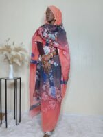 Flowery Sudanese toub digital printed.