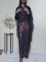Gold Lurex Chiffon Sudanese Toub, East African Fabric.