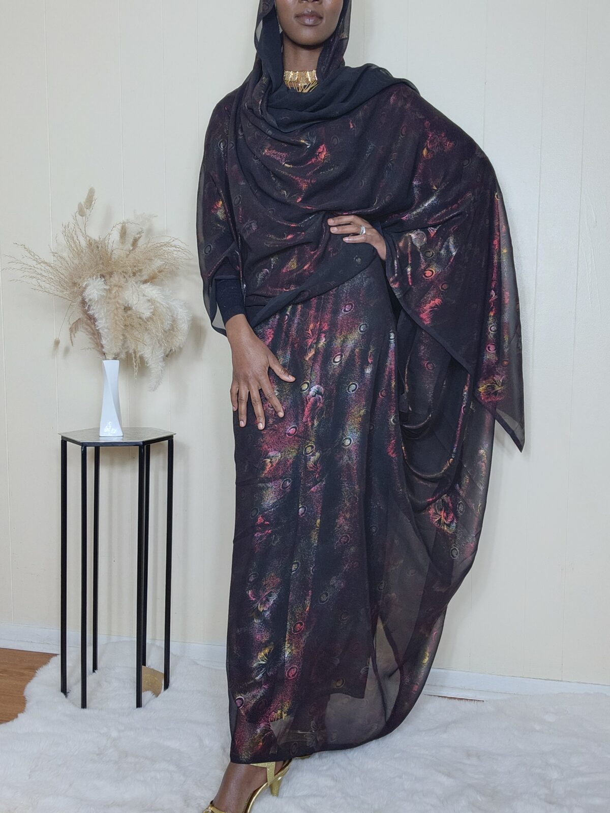 Gold Lurex Chiffon Sudanese Toub, East African Fabric. - Image 7
